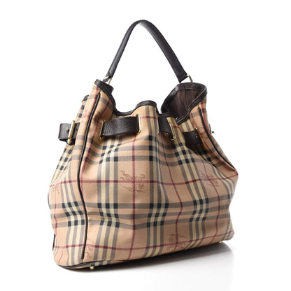 Burberry Haymarket Check Medium Walden Belted Hobo Chocolate 3 of 13