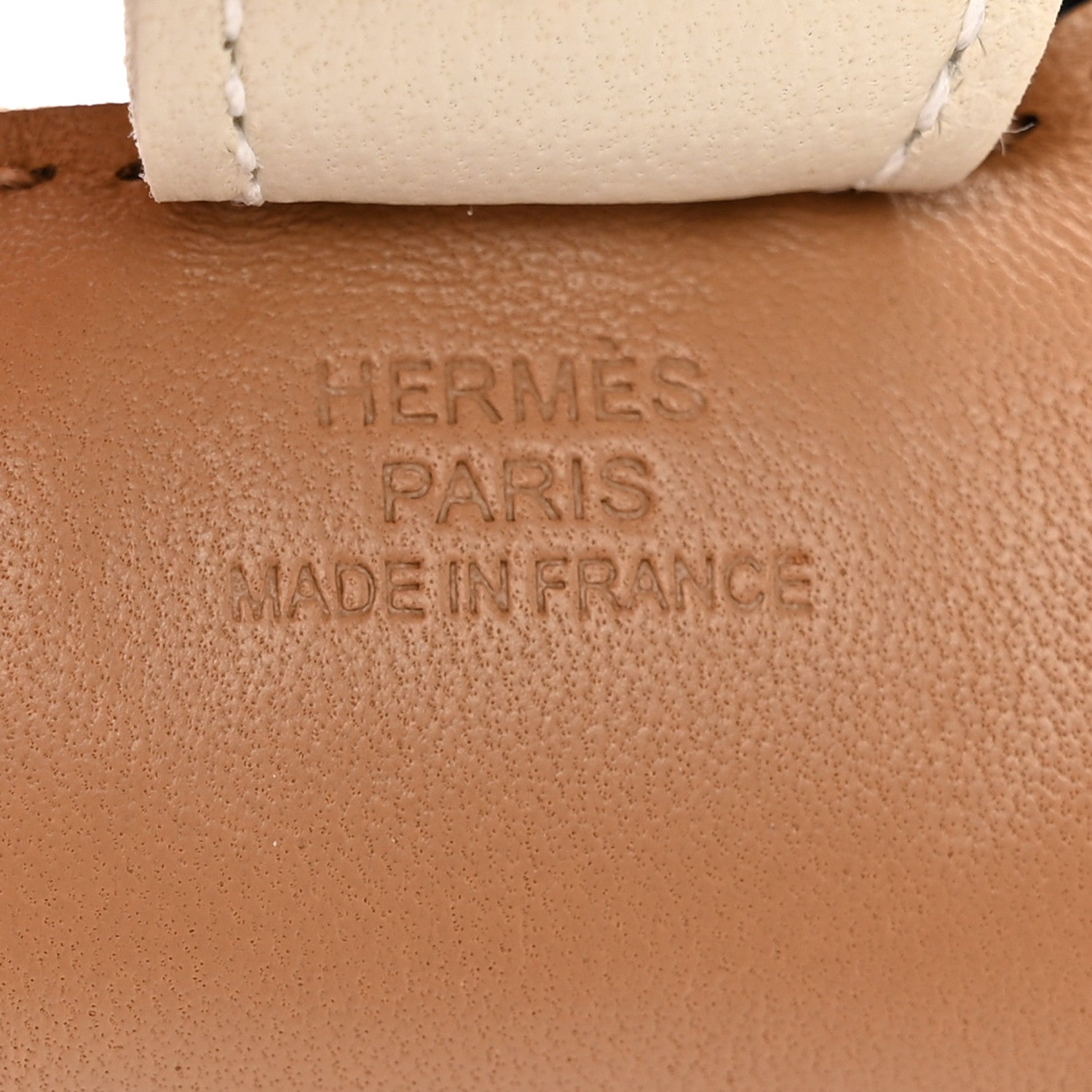 Hermes Milo Lambskin Grigri Rodeo Bag Charm PM Chai Black Craie 3 of 4