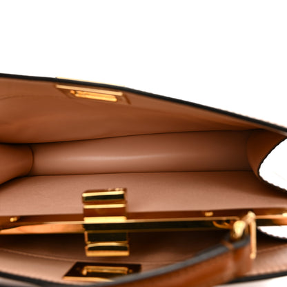 Fendi Vitello King Luxor Shiny Nappa Medium Peekaboo I SEE U East West Satchel Brandy Light Rose 6 of 11