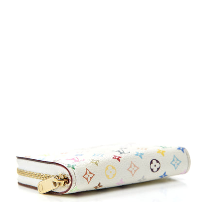 Louis Vuitton Monogram Multicolor Zippy Coin Purse Wallet White Litchi 4 of 6