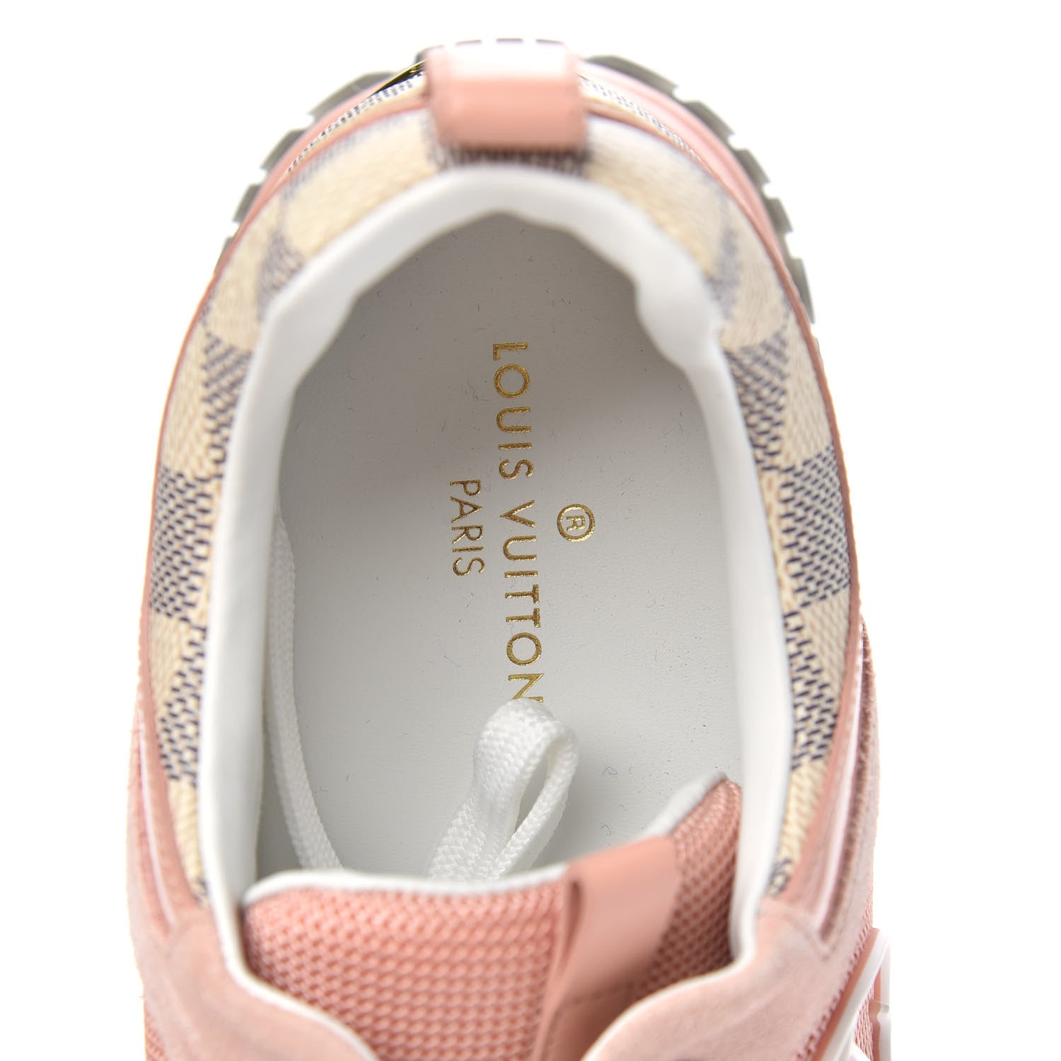 Louis Vuitton Suede Damier Azur Run Away Sneakers 37.5 Pink 7 of 8