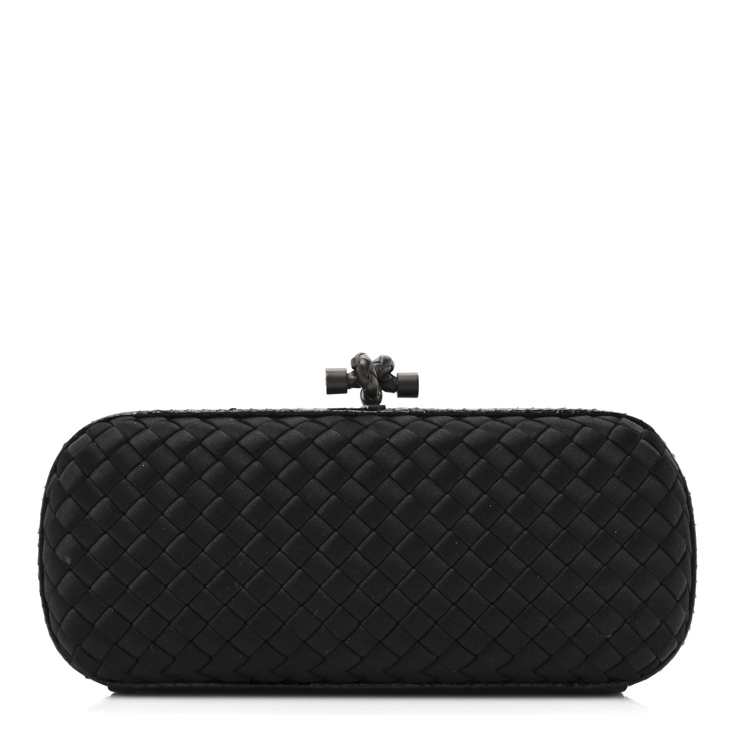 Satin Ayers Intreccio Impero Stretch Knot Clutch Black
