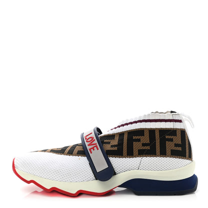 Fendi Stretch Yarn FF Stiff Band Rockoko Sneakers 36 White Tobacco Red 1 of 9