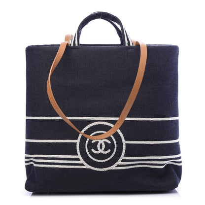 Chanel Denim Tall Shopping Tote Blue 1 of 12