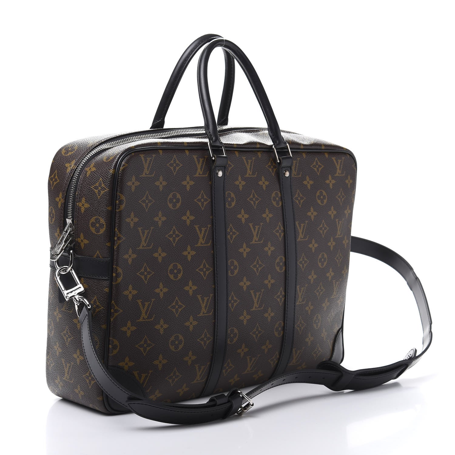 Louis Vuitton Monogram Macassar Porte Documents Voyage Soft Briefcase 3 of 11