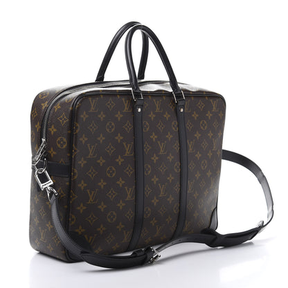 Louis Vuitton Monogram Macassar Porte Documents Voyage Soft Briefcase 3 of 11