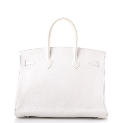 Hermes Taurillon Clemence Birkin 35 White 5 of 44