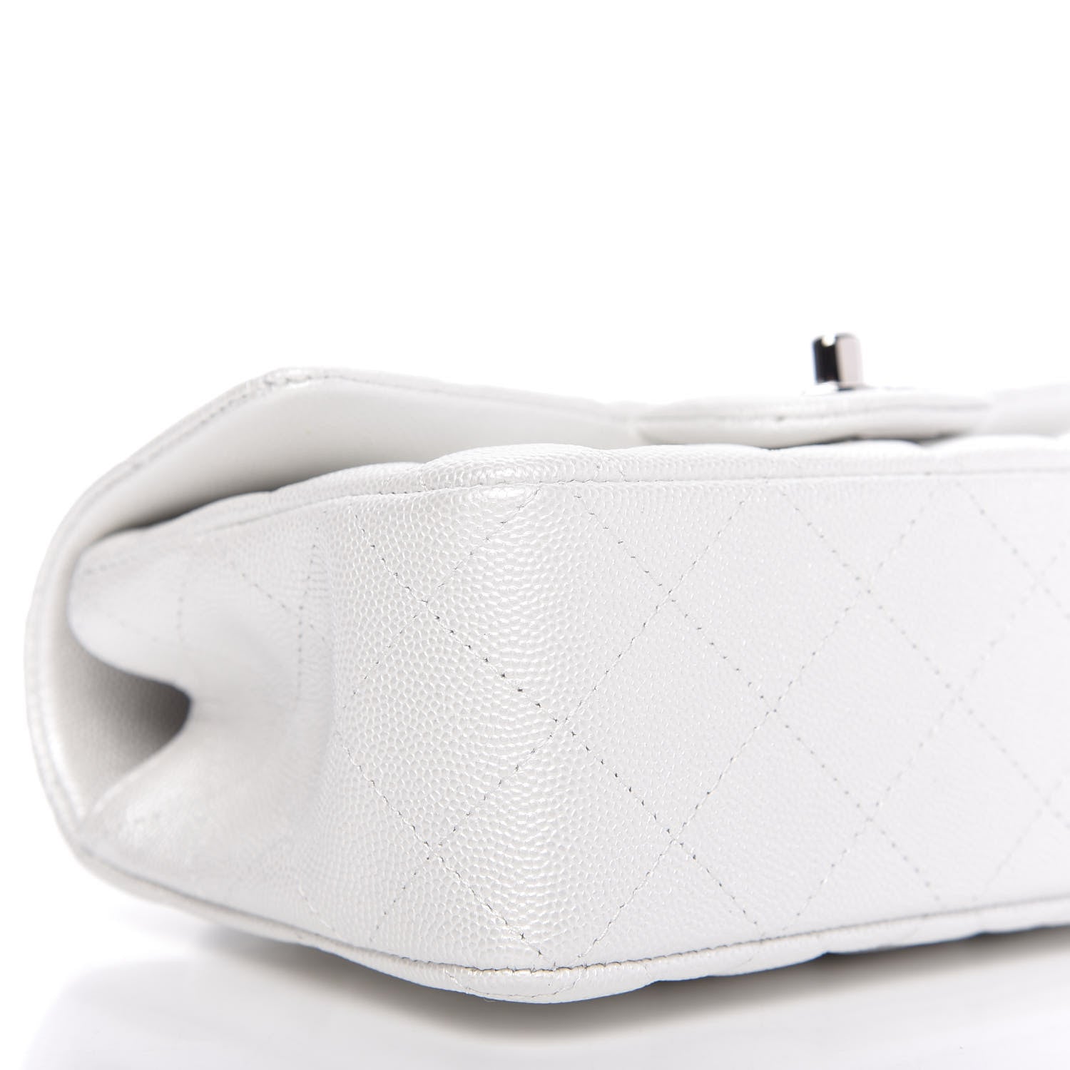 Chanel Iridescent Caviar Quilted Mini Top Handle Rectangular Flap White 6 of 10
