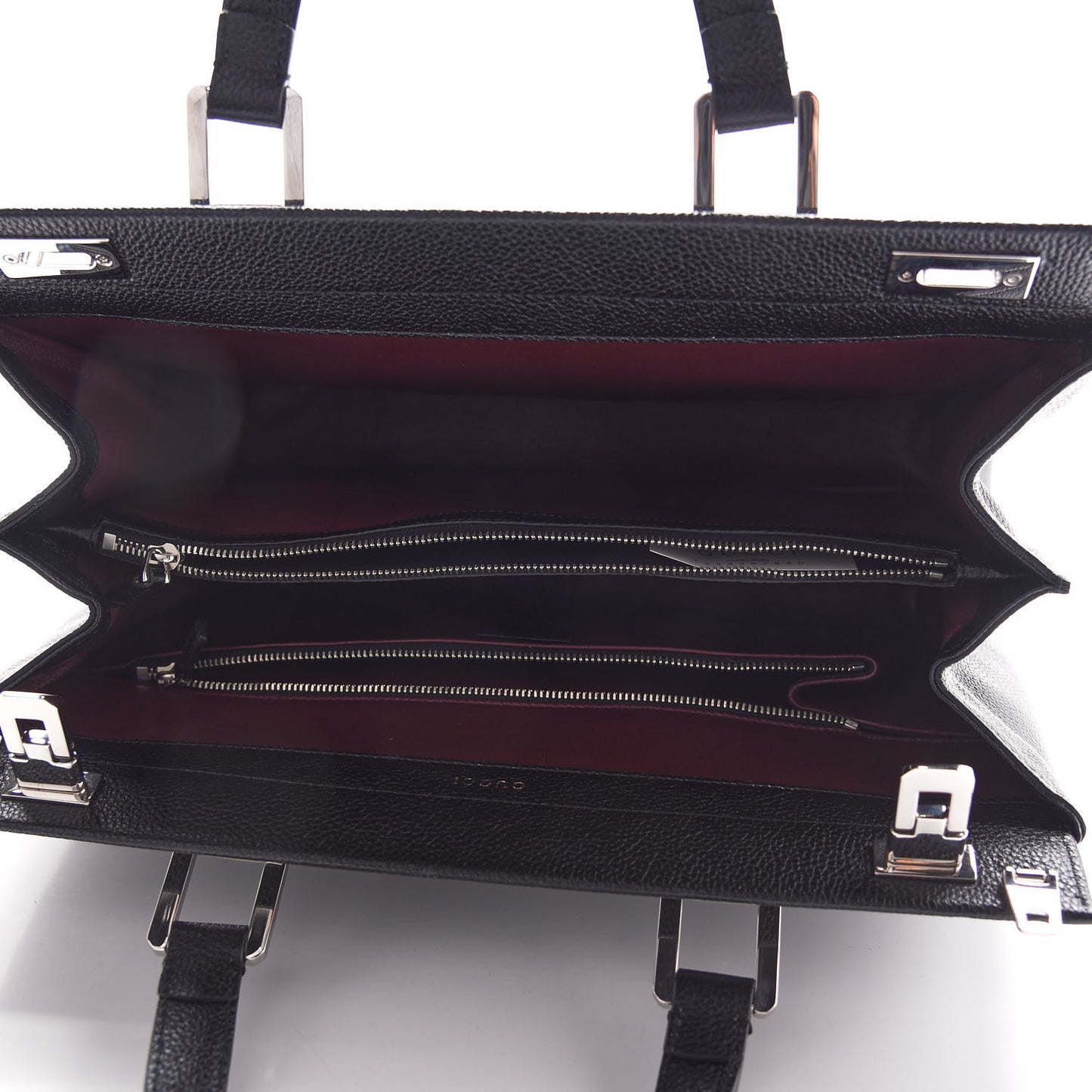 Grainy Calfskin Medium Zumi Top Handle Bag Black