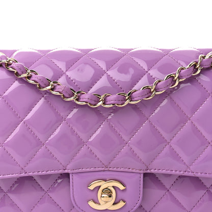 Chanel Patent Quilted Medium Double Flap Light Purple 8 of 10