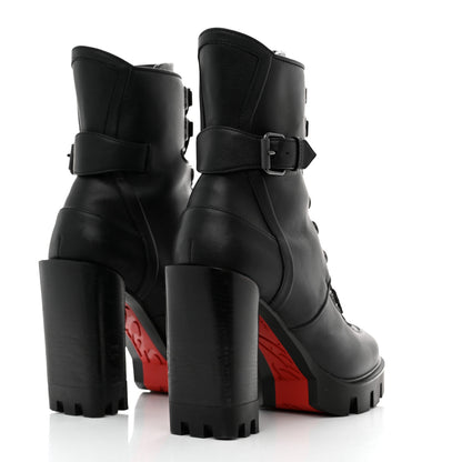 Christian Louboutin Calfskin Macademia 100 Biker Platform Boots 38 Black 4 of 8