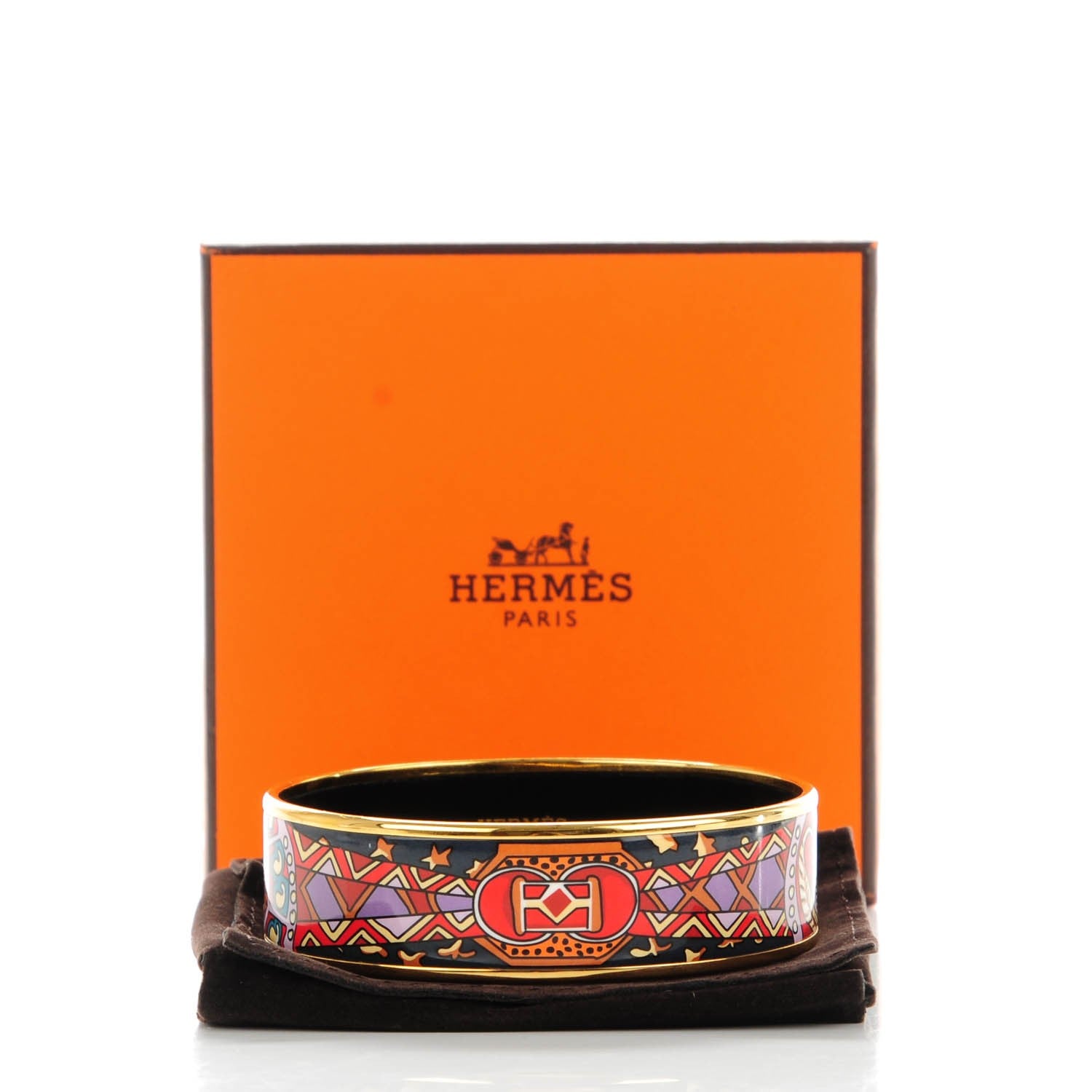 Hermes Enamel Printed Wide Bracelet 70 5 of 5