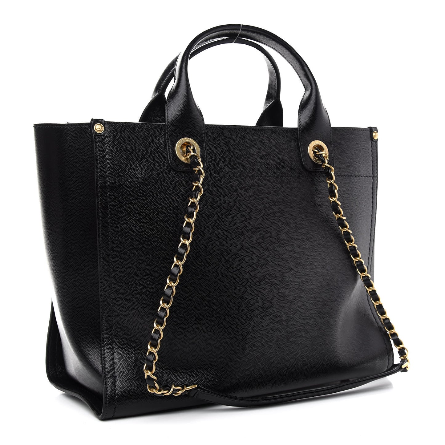 Caviar Small Studded Deauville Tote Black