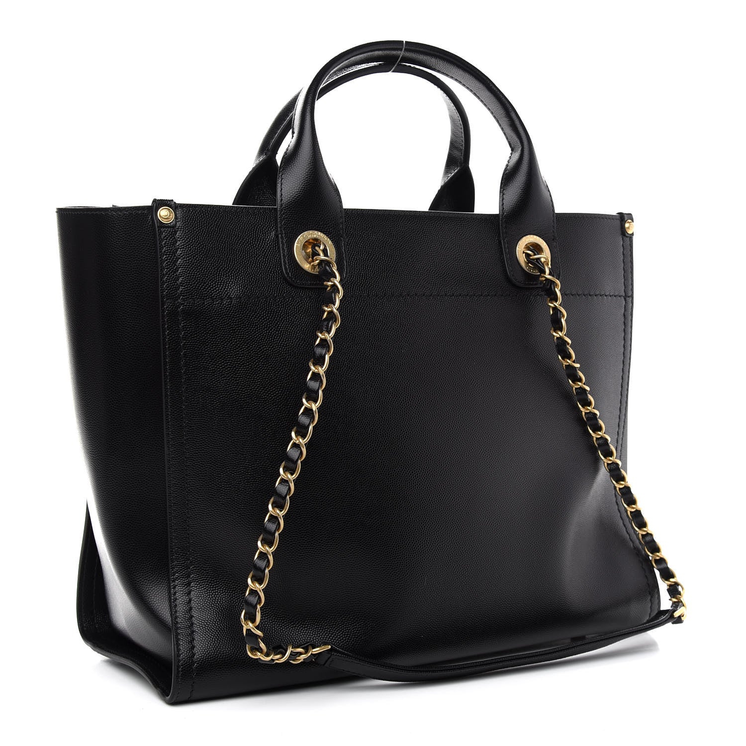 Chanel Caviar Small Studded Deauville Tote Black 3 of 9