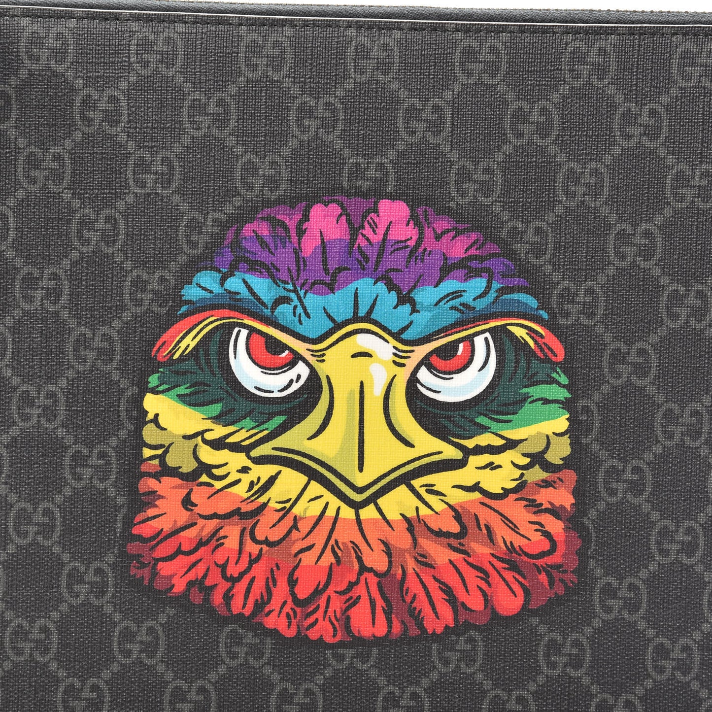 GG Supreme Monogram Rainbow Eagle Documents Holder Black Grey Multicolor