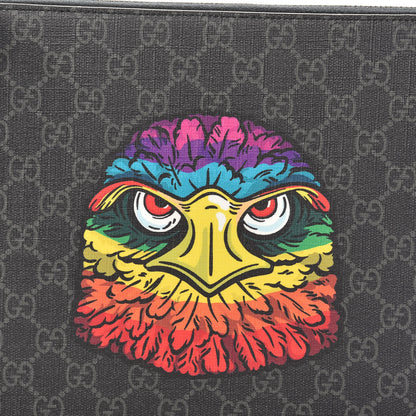 Gucci GG Supreme Monogram Rainbow Eagle Documents Holder Black Grey Multicolor 9 of 10