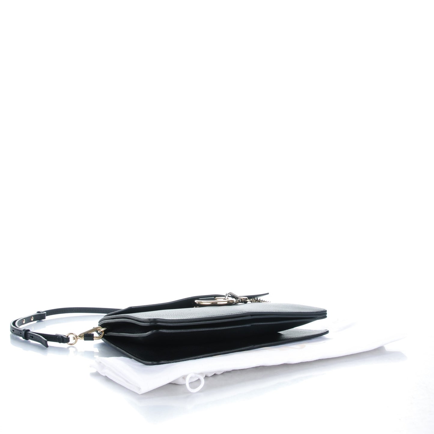 Calfskin Medium Faye Shoulder Bag Black