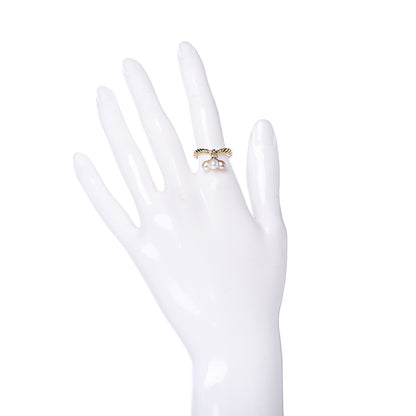 Mikimoto 18K Yellow Gold Akoya Pearl 4.5mm Charm Ring 50 5.25 2 of 5