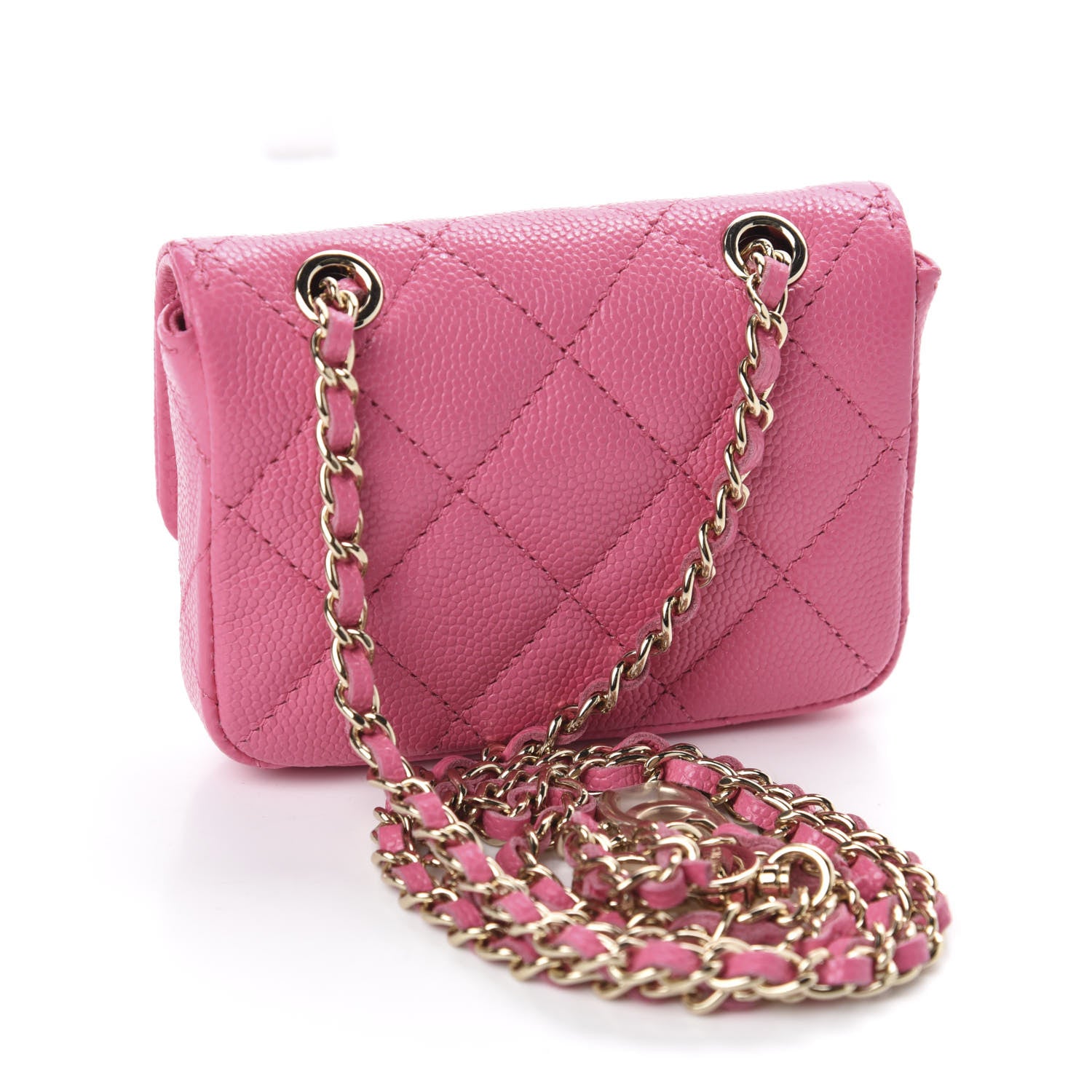 Chanel Caviar Quilted Flap Chain Waist Bag Pink 3 of 12