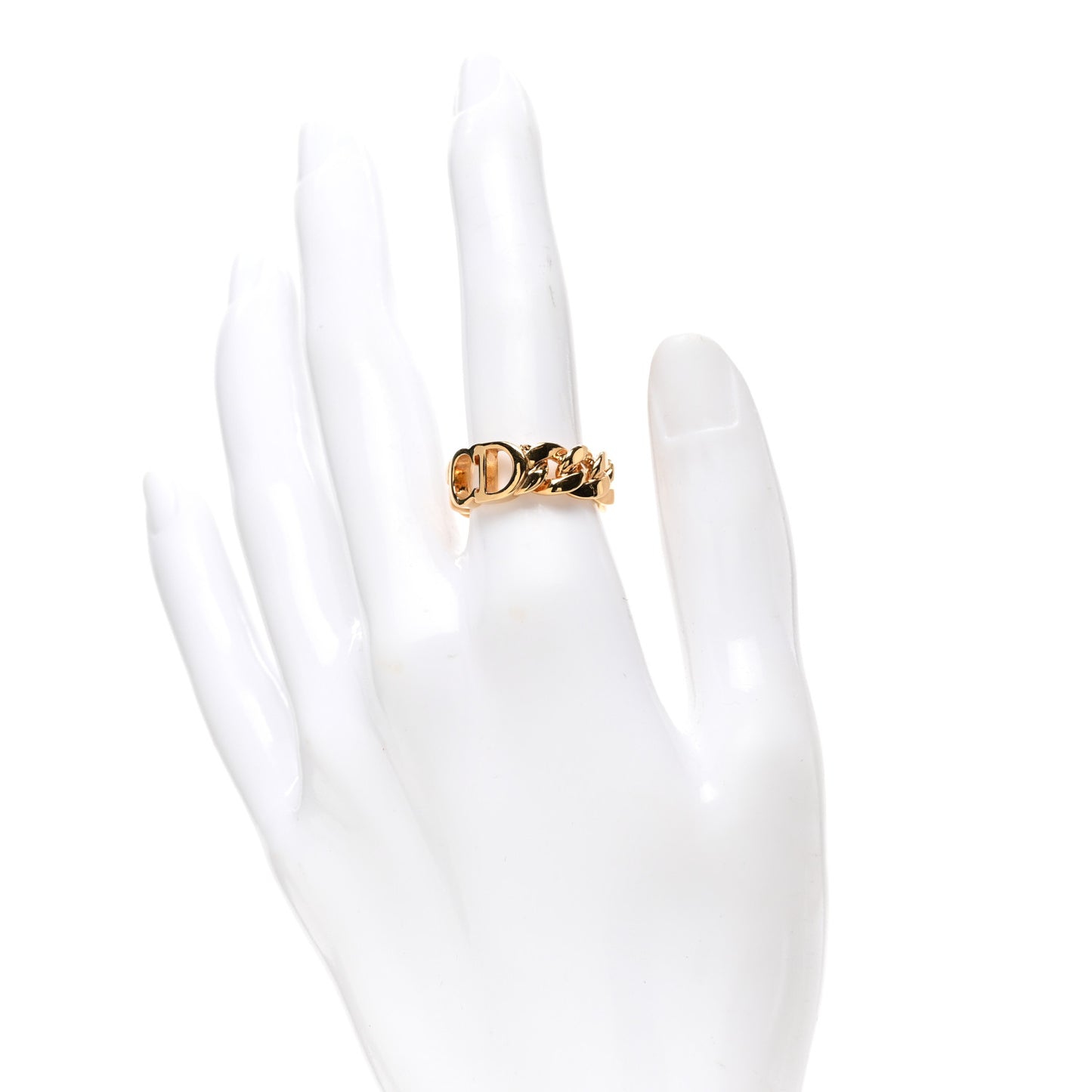 Metal CD Chain Ring S Gold
