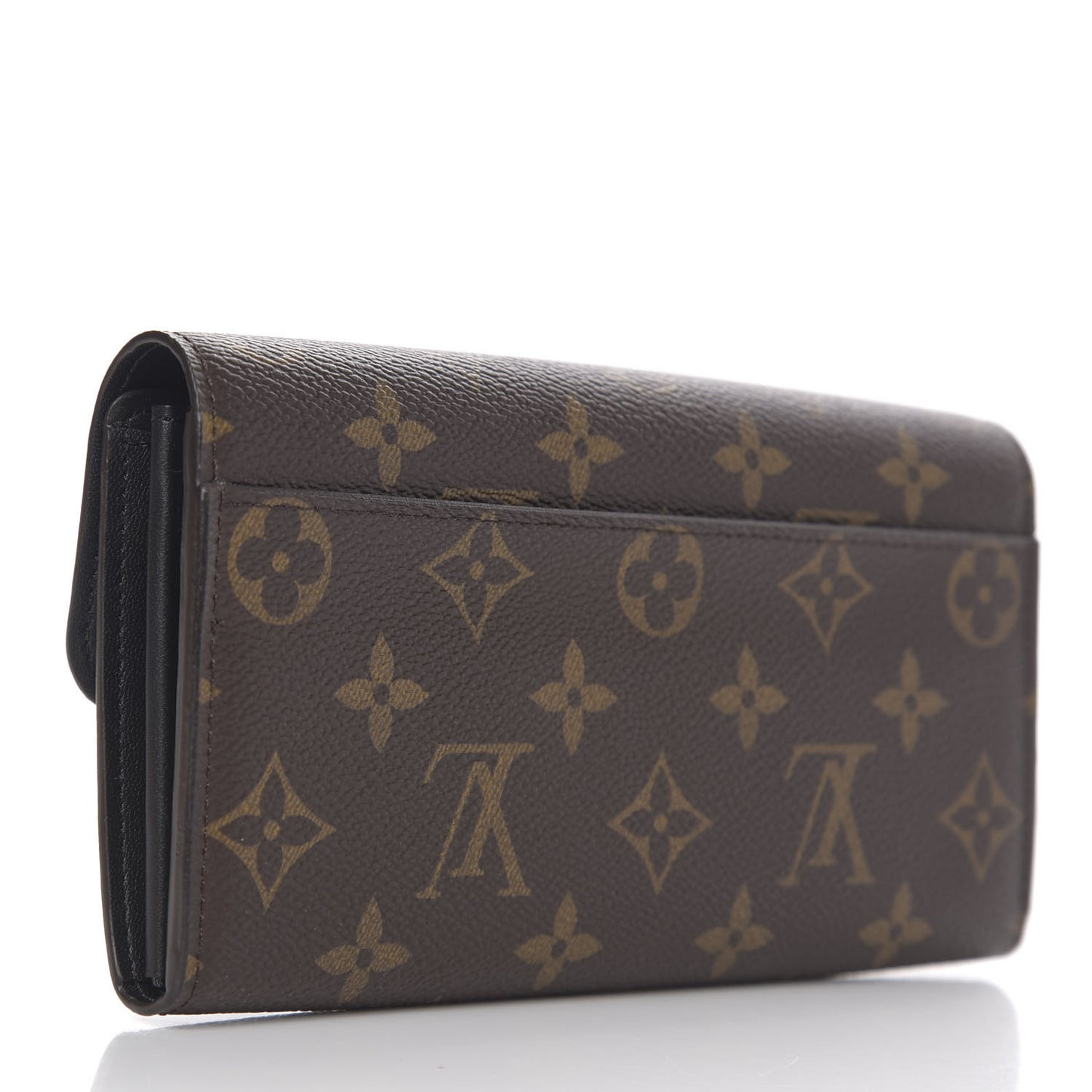 Monogram Flower Lock Long Wallet Black
