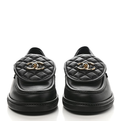 Chanel Lambskin Quilted CC Turnlock Loafers 41 Black 2 of 9