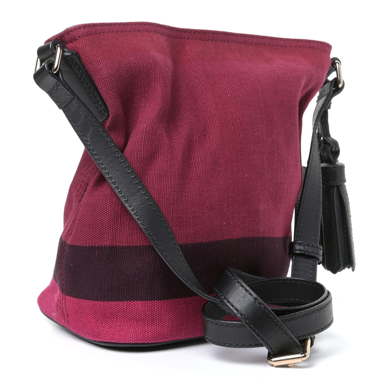 Burberry Overdyed Canvas Mega Check Mini Ashby Hobo Plum 2 of 5