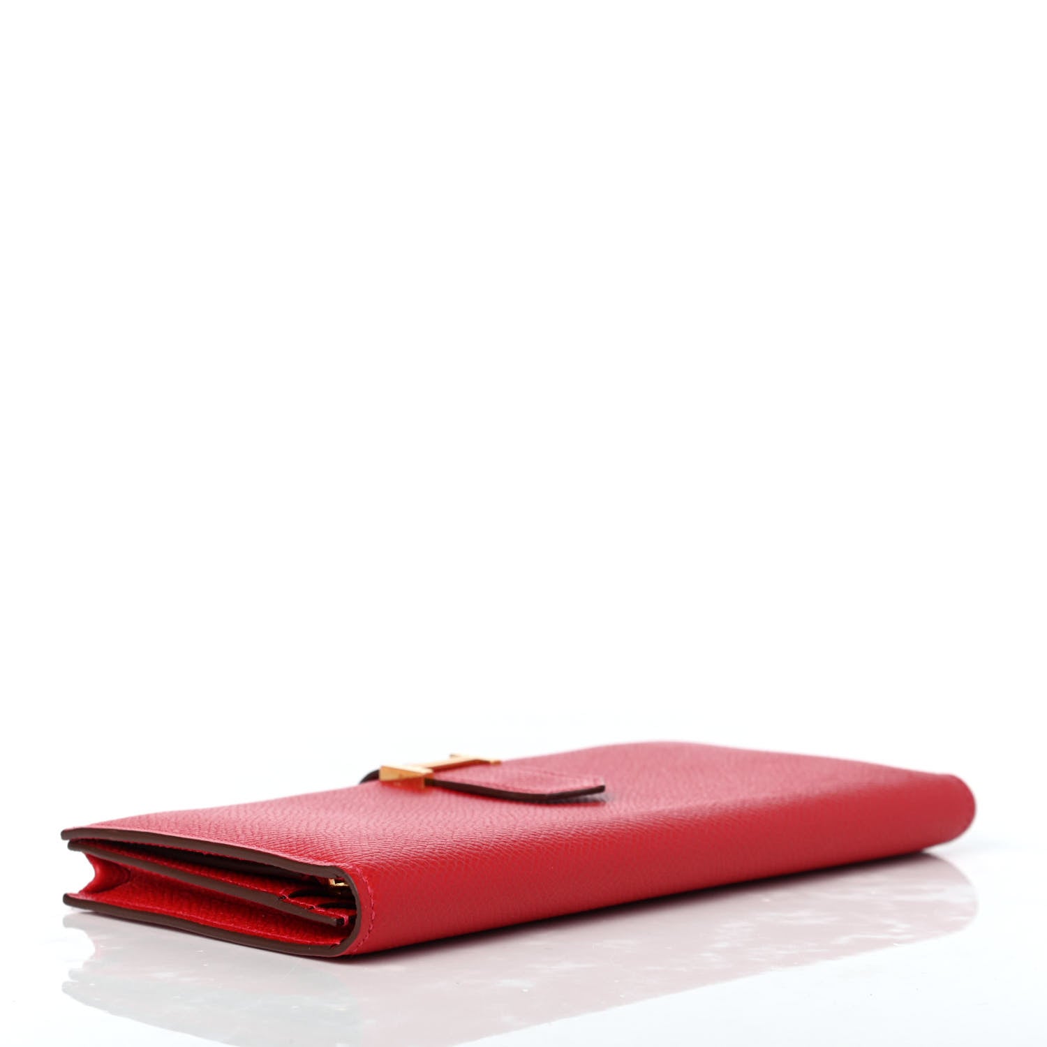 Hermes Epsom Bearn Gusset Wallet Rouge Casaque 4 of 8