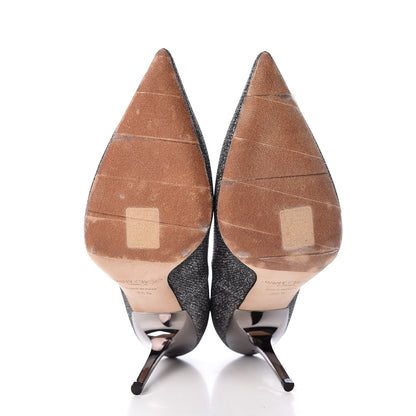 Jimmy Choo Glitter Pointy Toe Romy 100 Pumps 36.5 Anthracite 7 of 12