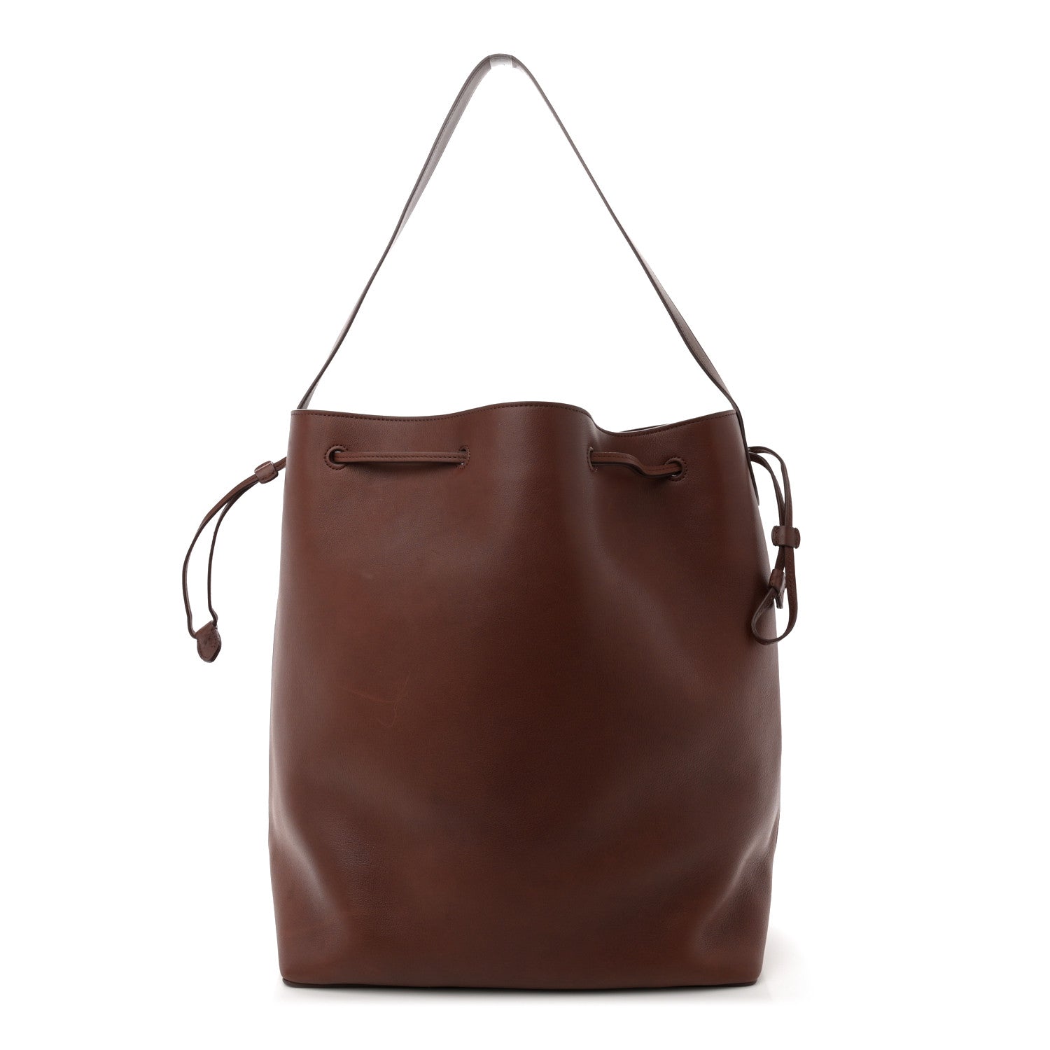 The Row Saddle Calfskin Belvedere Bucket Bag New Burgundy 1 of 11