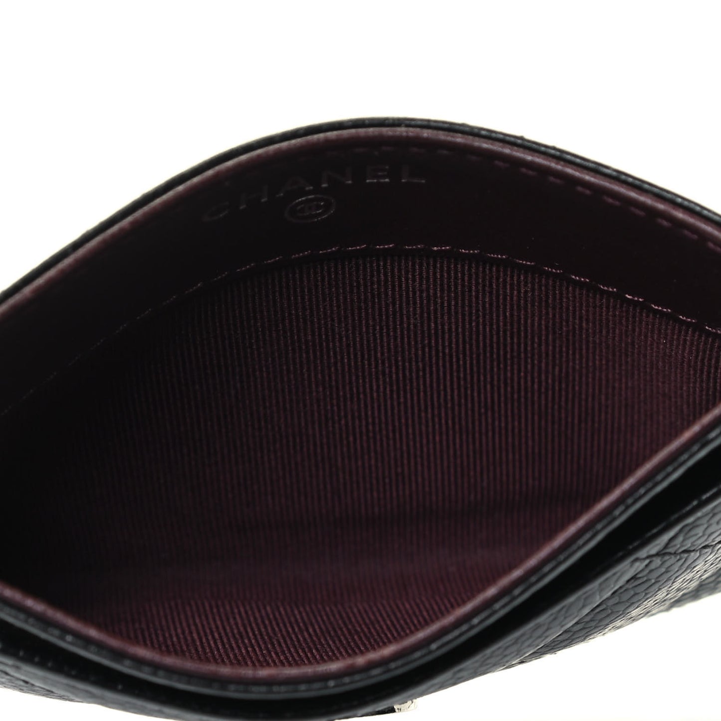 Caviar Quilted Card Holder Black