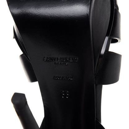 Saint Laurent Calfskin Tribute 105 Platform Sandals 38 Black 6 of 13