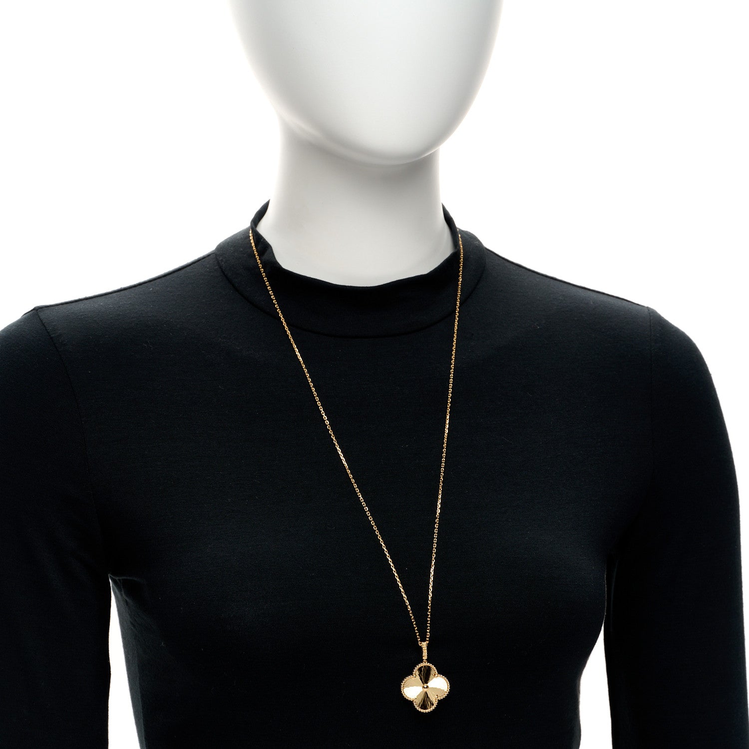 Van Cleef & Arpels 18K Yellow Gold Guilloche Magic Alhambra Long Necklace 2 of 5
