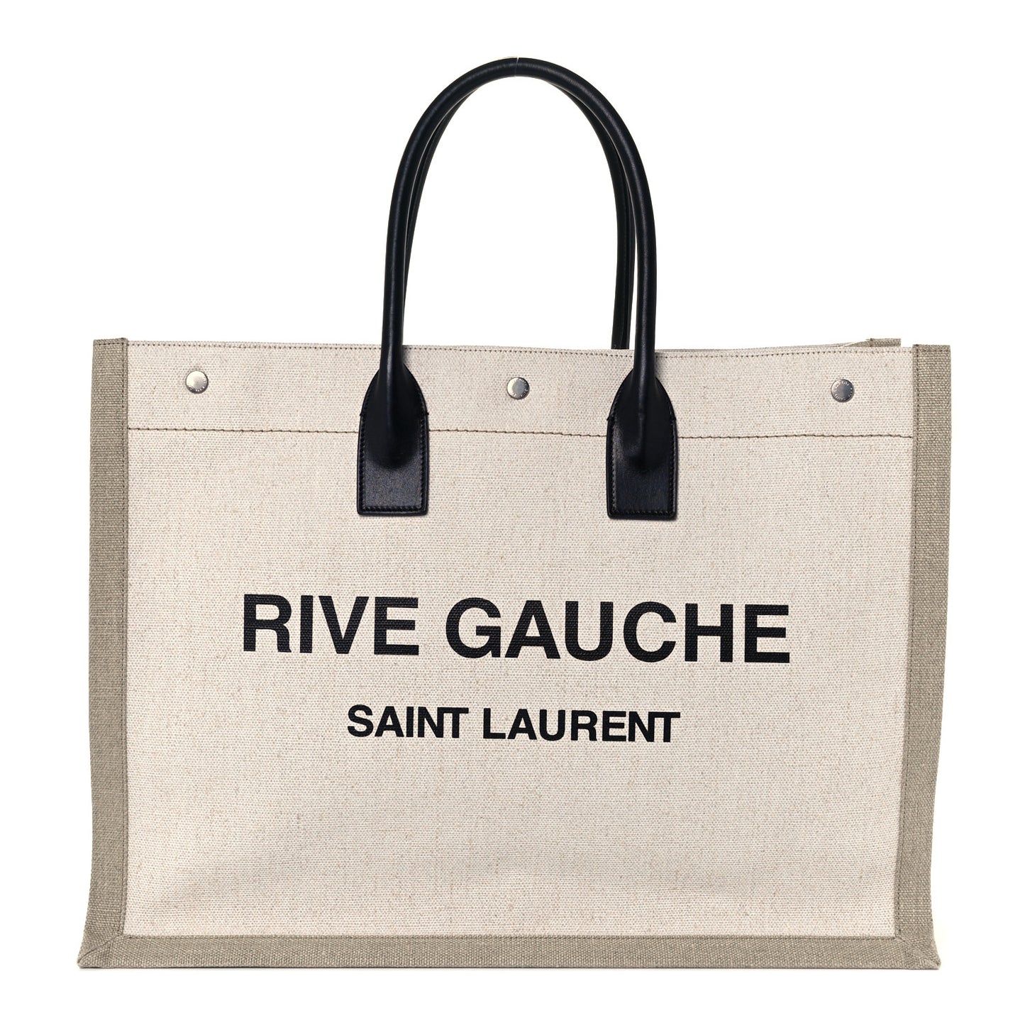 Linen Calfskin Rive Gauche Tote Optic White