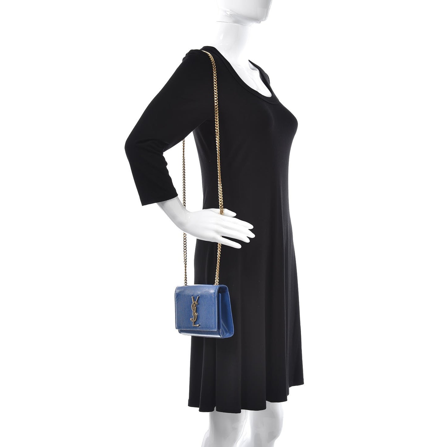 Grain De Poudre Small Classic Monogram Kate Satchel Royal Blue