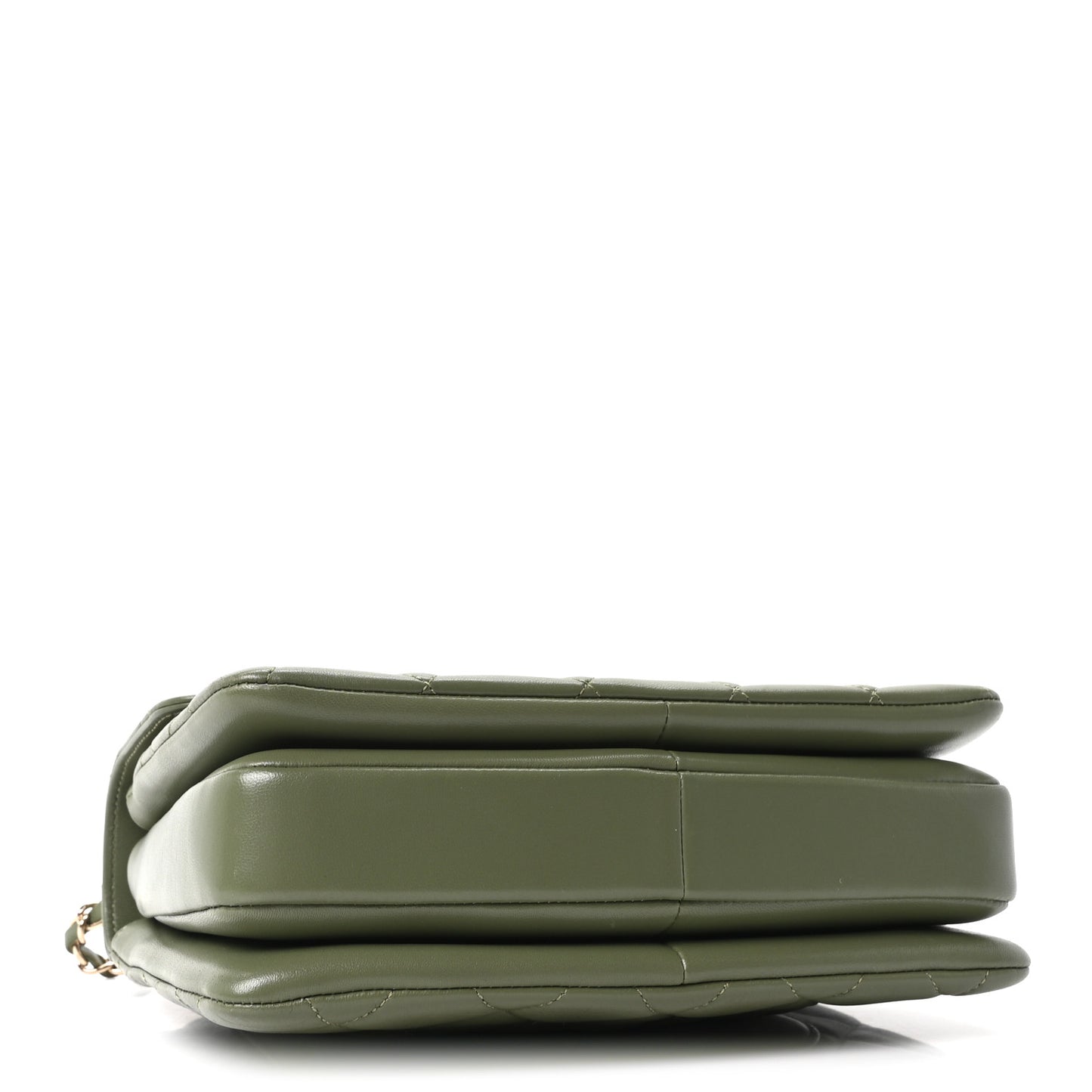 Lambskin Quilted Small Trendy CC Flap Dual Handle Bag Green