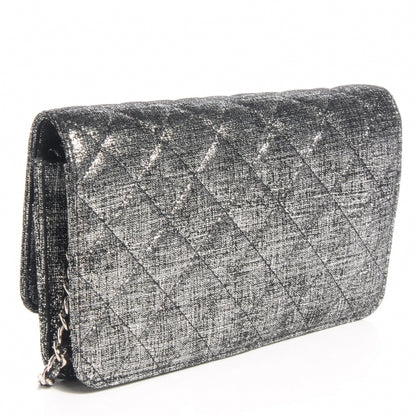 Chanel Iridescent Wallet on Chain WOC Dark Silver 3 of 7