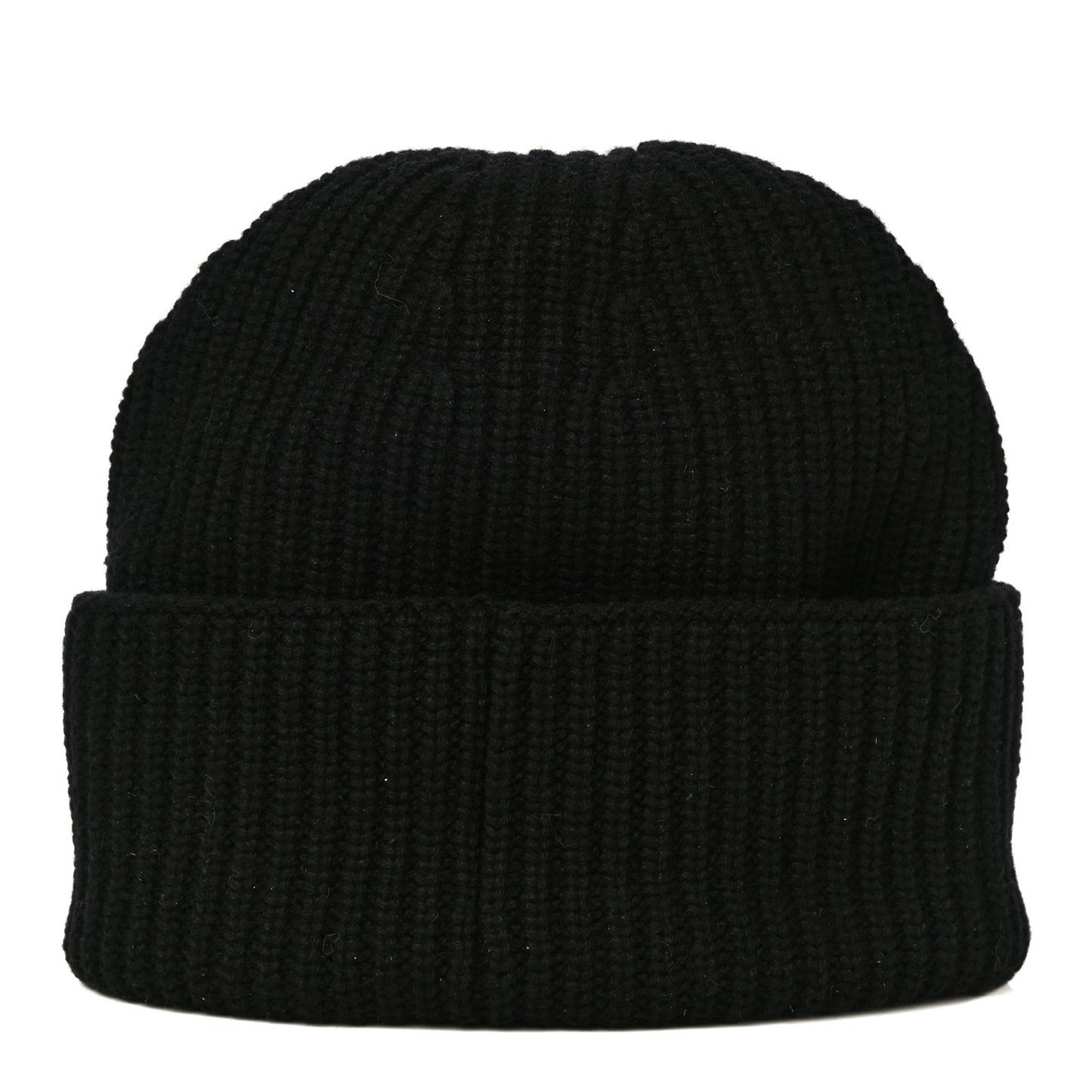 Wool Cashmere CC Beanie Hat Black White