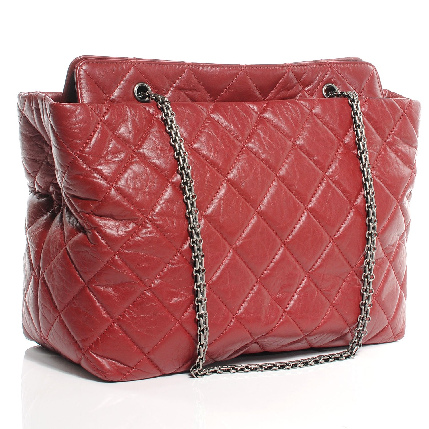 Chanel Aged Calfskin Reissue 2.55 Tote Bag Red 3 of 7