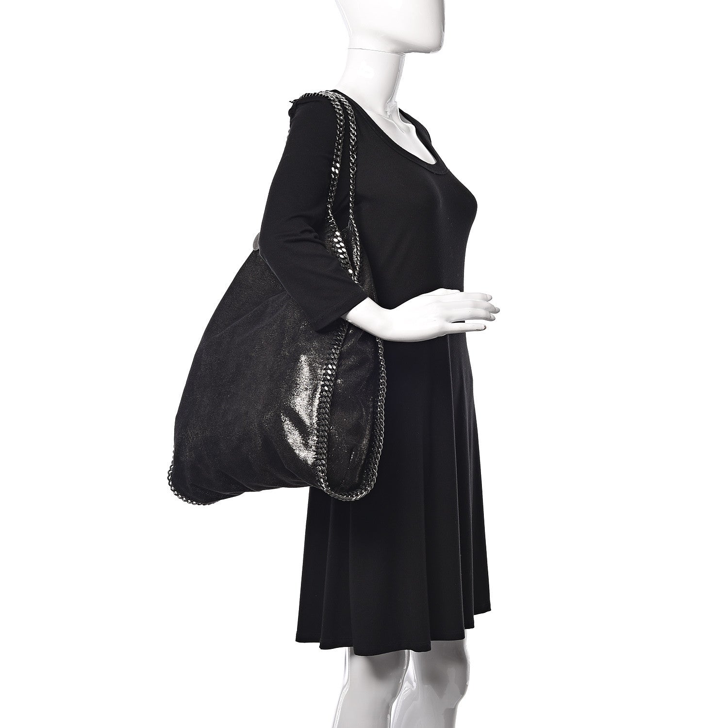 Stella McCartney Shaggy Deer Big Falabella Tote Black 2 of 10