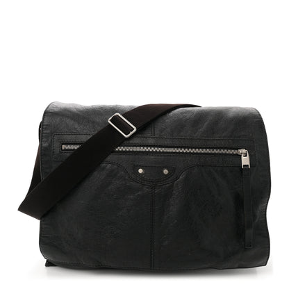 Balenciaga Agneau Arena Foldover Messenger Black 1 of 12