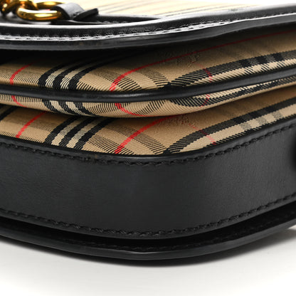 Burberry Smooth Calfskin 1983 Knight Check Link Shoulder Bag Black 10 of 14
