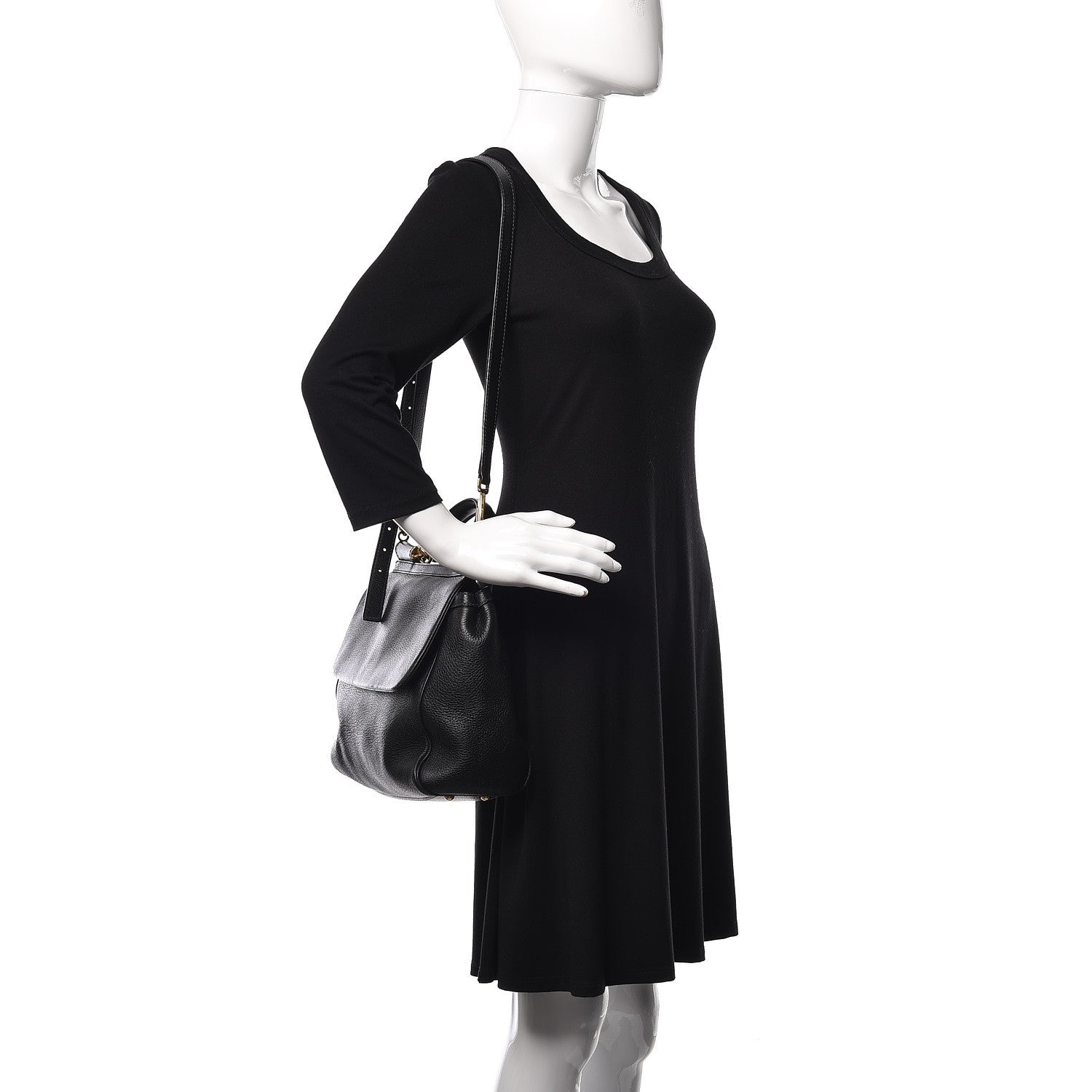 Dolce & Gabbana Grained Deerskin Medium Miss Sicily Satchel Black 2 of 16