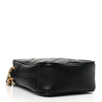 Gucci Calfskin Matelasse Mini GG Marmont Crossbody Bag Black 4 of 9