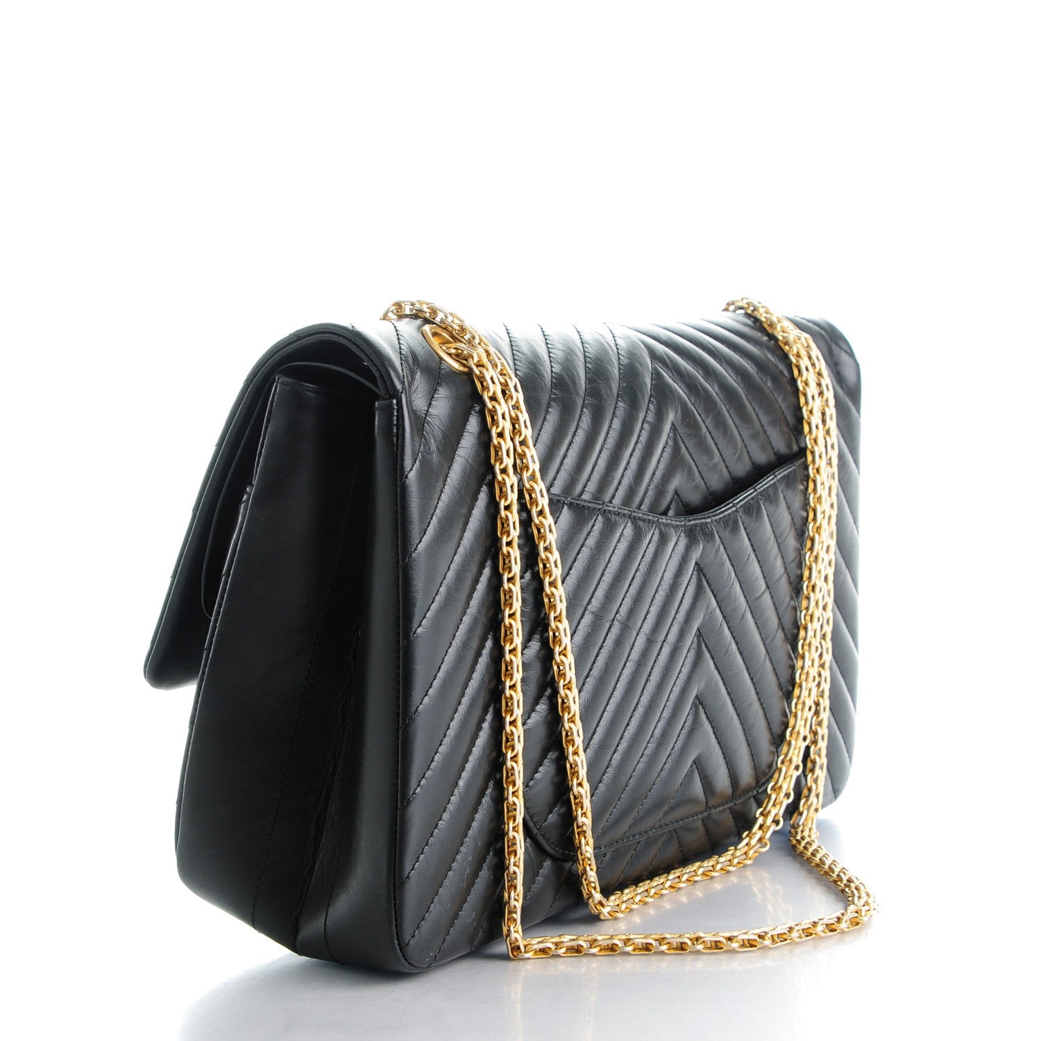 Chanel Aged Calfskin Chevron Quilted 2.55 Reissue 227 Flap Black 3 of 7