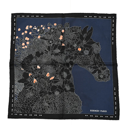 Hermes Silk Robe Legere Scarf 45 Black Creme Vermillion 1 of 6