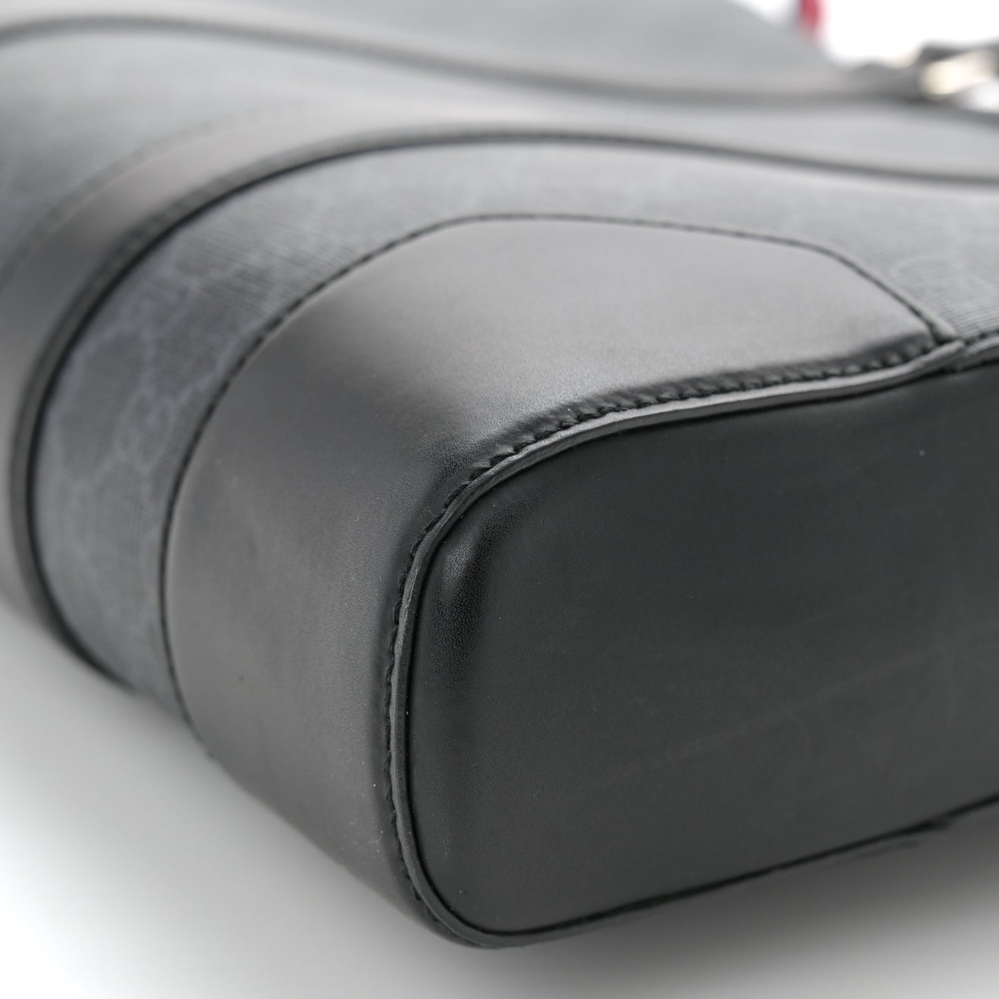 GG Supreme Monogram Appia Calfskin Web Briefcase Black