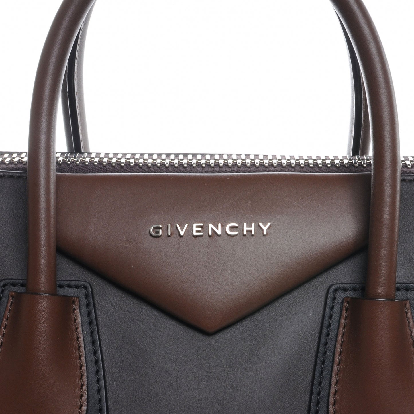 Calfskin Medium Bi-Color Antigona Black Brown