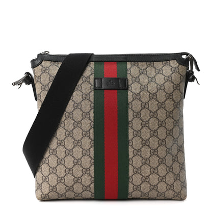 Gucci GG Supreme Monogram Web Messenger Bag Black 1 of 10