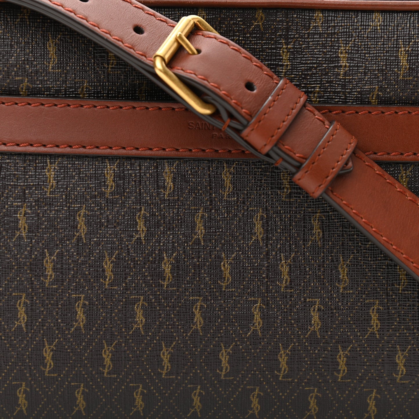 Canvas Smooth Calfskin Le Monogramme Camera Bag Chestnut